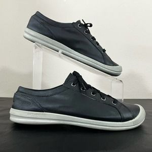 Keen Lorelai Women's size 9.5 1020503 Black Eco-Leather Lace-Up Sneakers Shoes